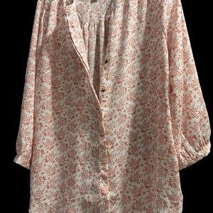 JACHS Girlfriend Coral Floral Blouse